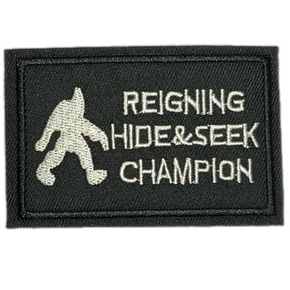 Reigning Hide & Seek Champion Bigfoot Yeti Embroidered Patch Biker Military